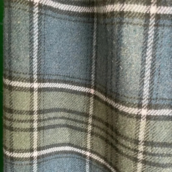 Vintage Plaid Wool Skirt J G Hook Size 8 EUC! Pencil Blue & Green - Picture 2 of 6